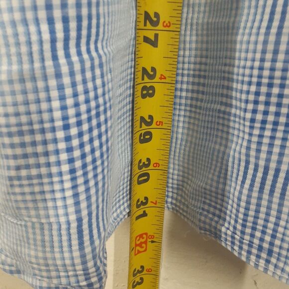 English Laundry Adult Men's XL Blue Plaid Check Long Sleeve Button Up Shirt - Picture 13 of 13